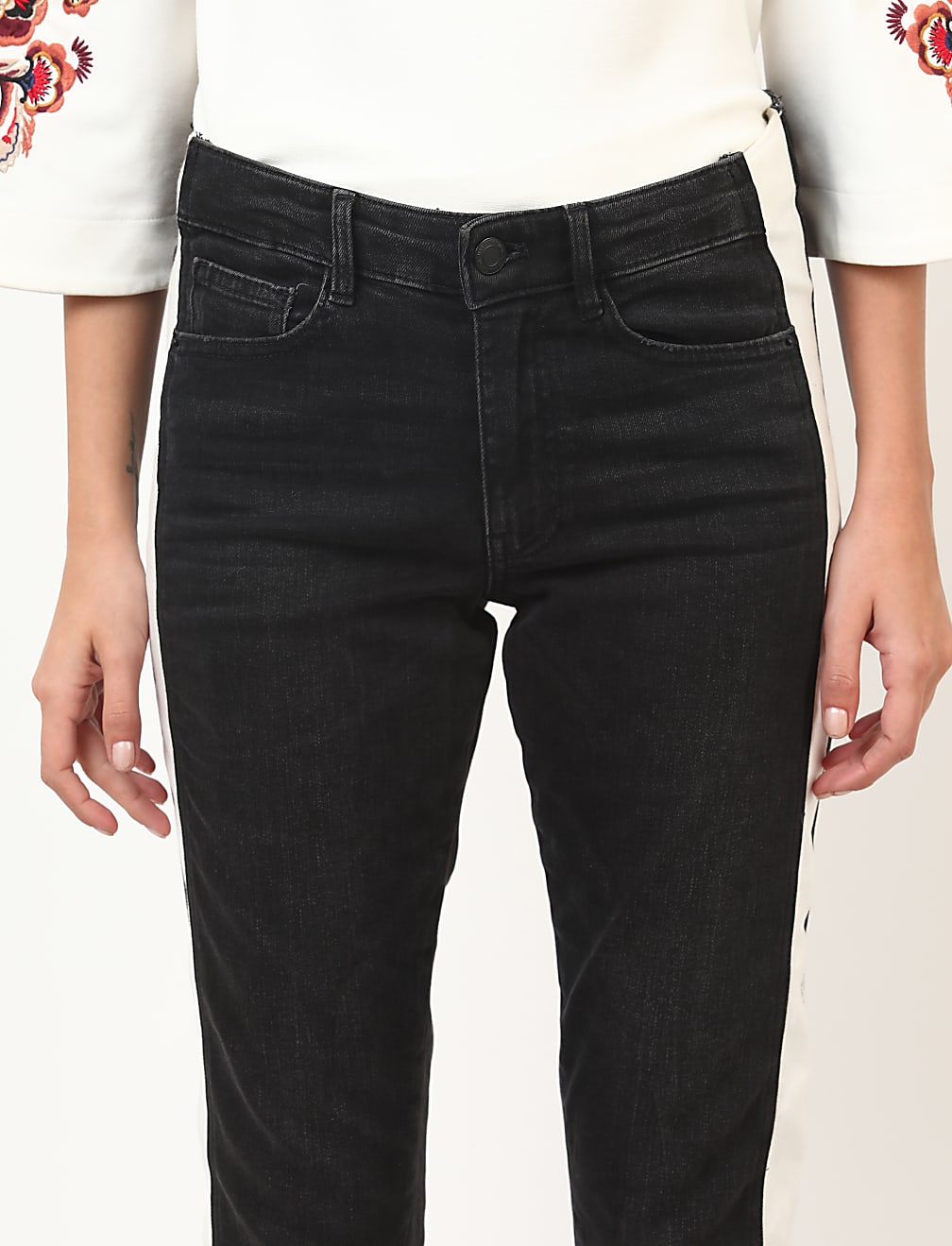 Cotton Mix Plain Slim Fit Jeans