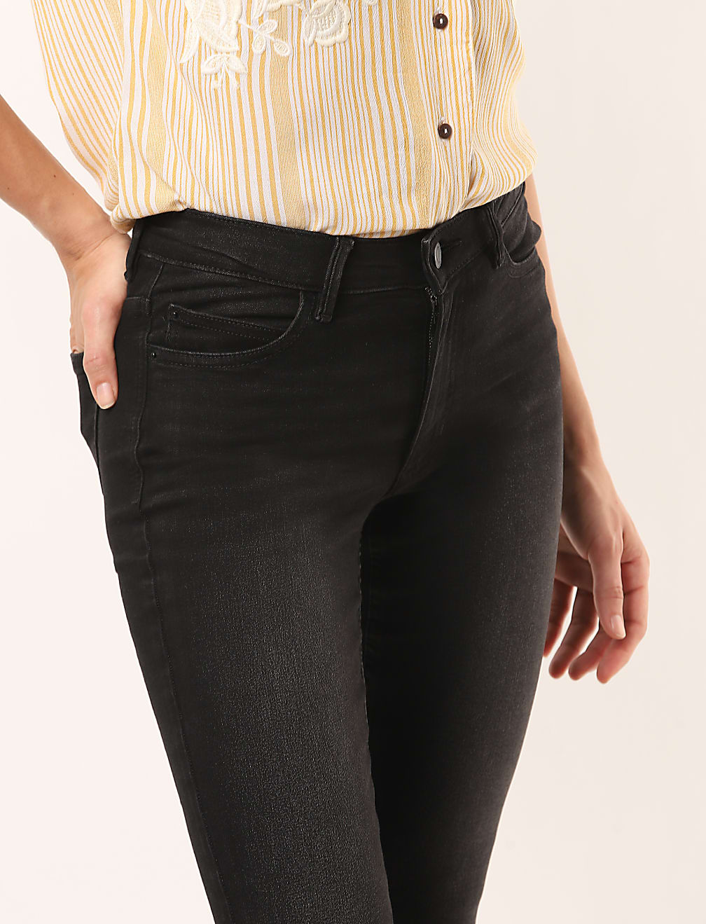 Cotton Mix Plain Super Skinny Fit Jeans