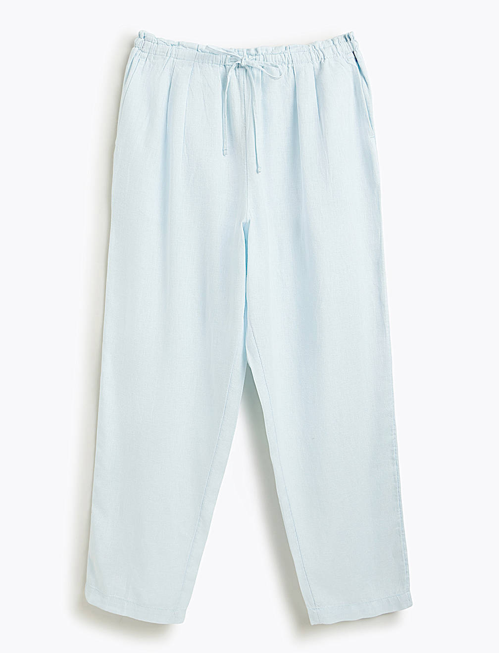 Linen Rich Plain Regular Fit Trousers