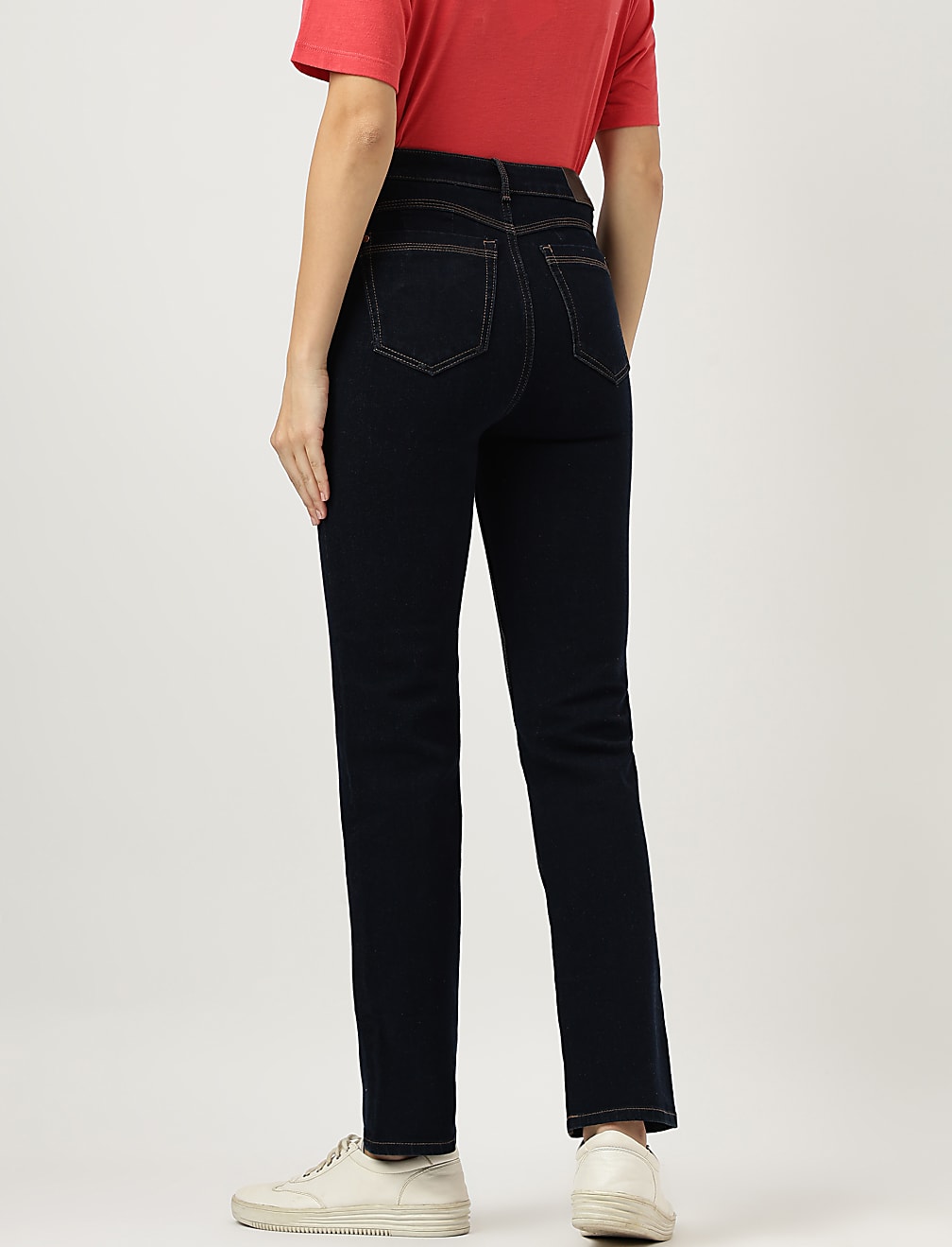 Straight Leg Mid Waist Jeans