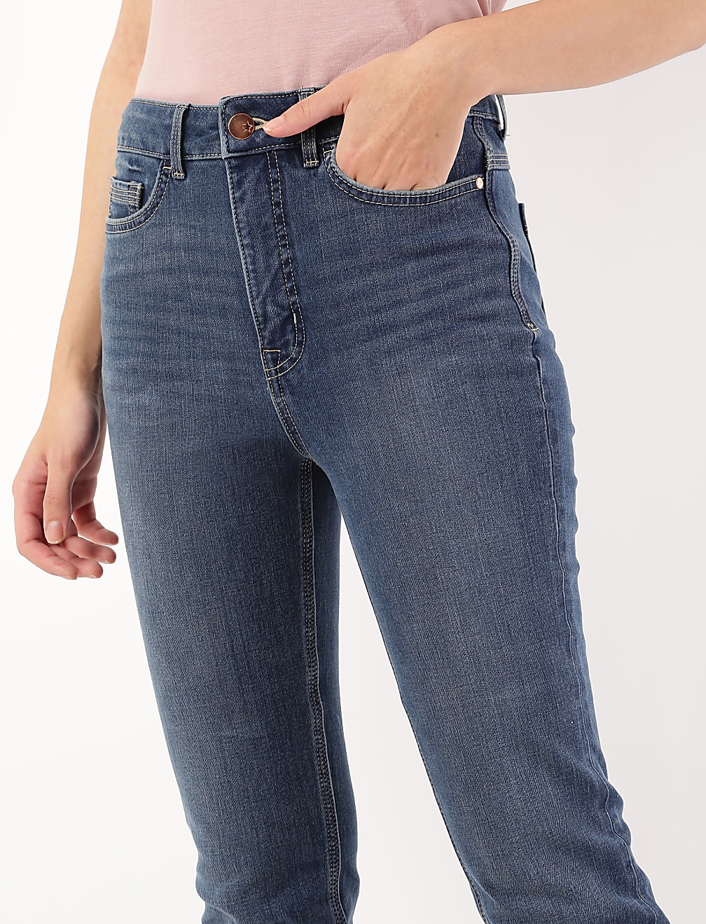 Cotton Mix Plain Slim Fit Jeans