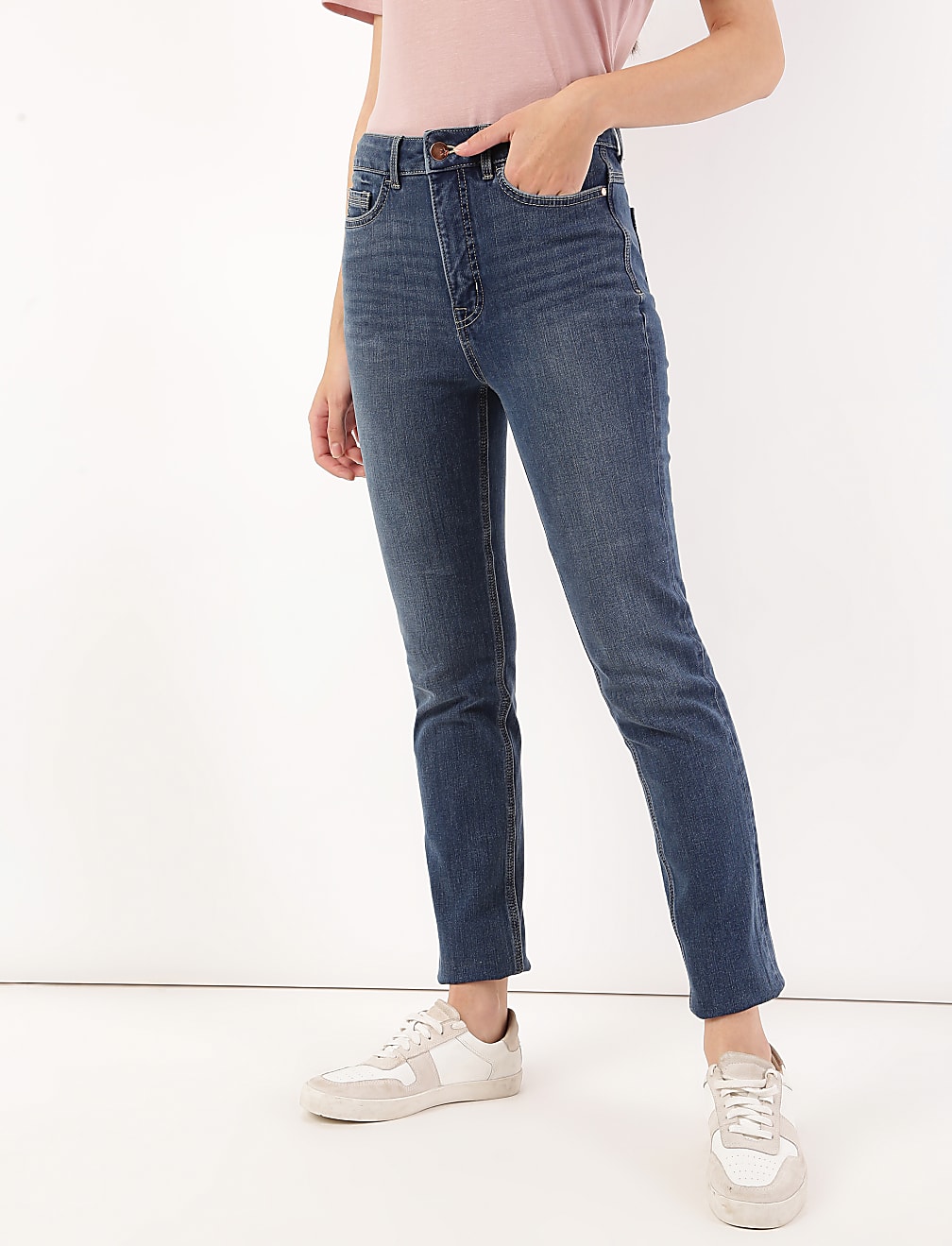 Cotton Mix Plain Slim Fit Jeans