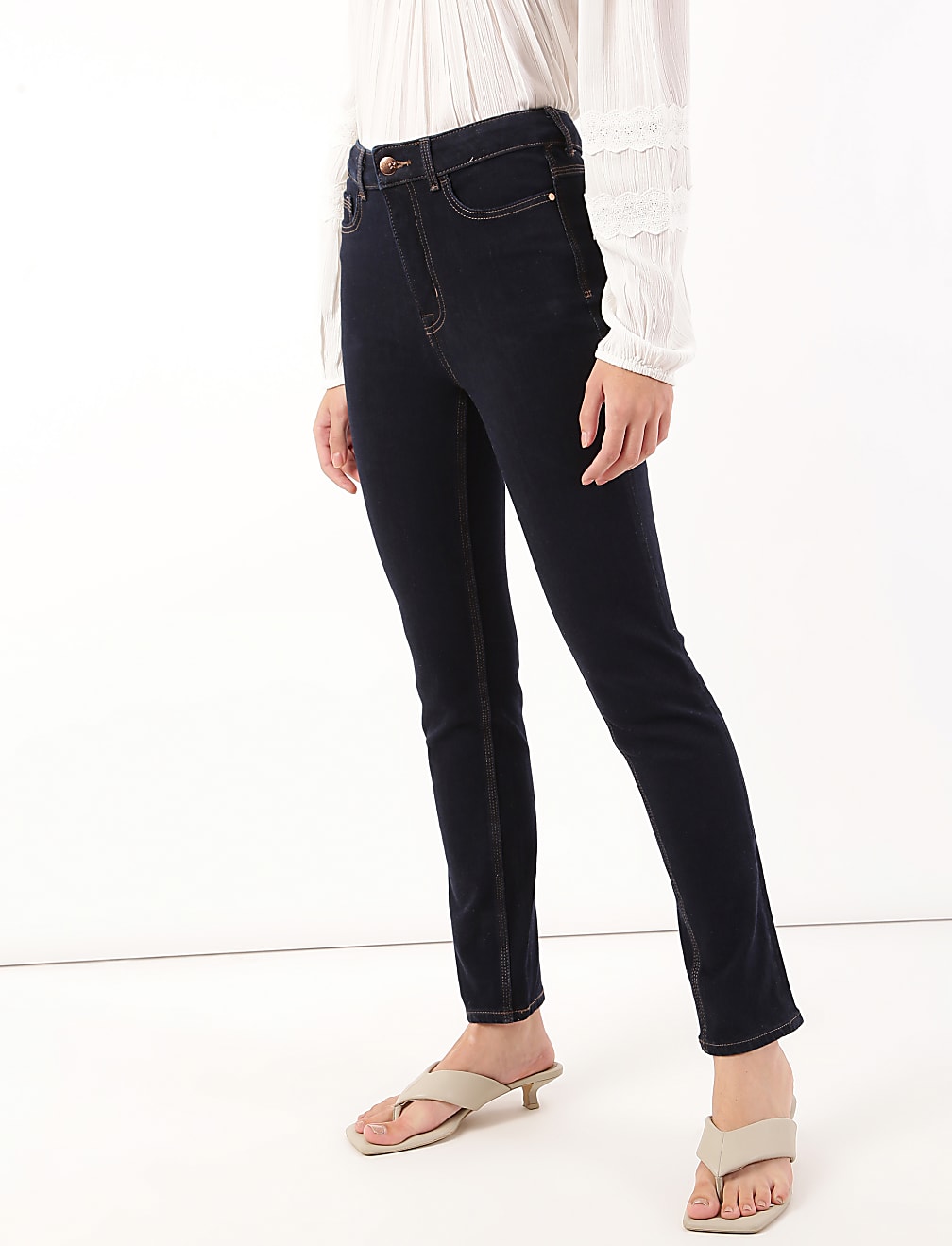 Cotton Mix Plain Slim Fit Jeans