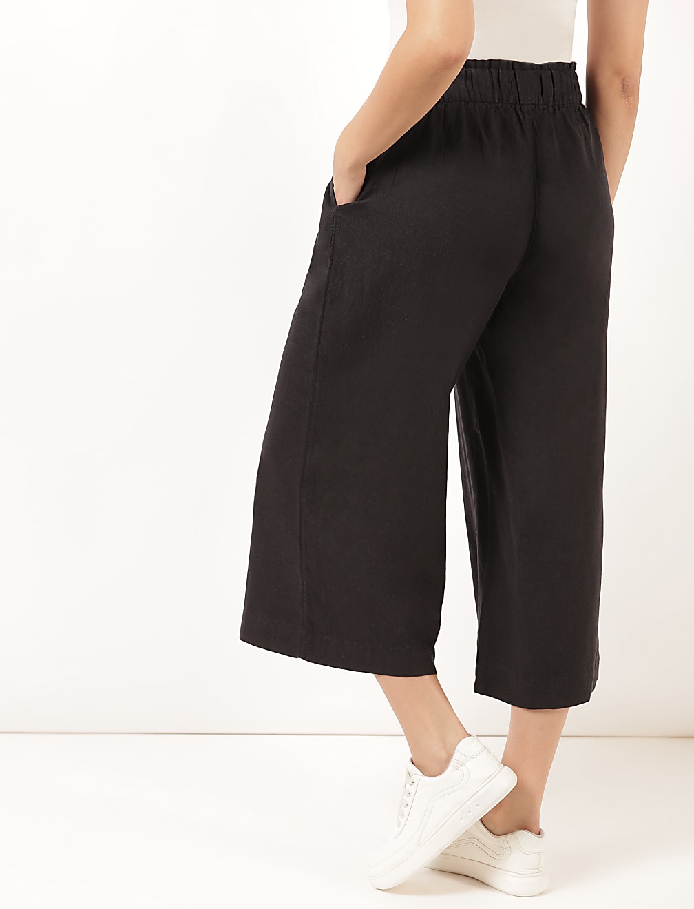 Linen Mix Plain Regular Fit Palazzo