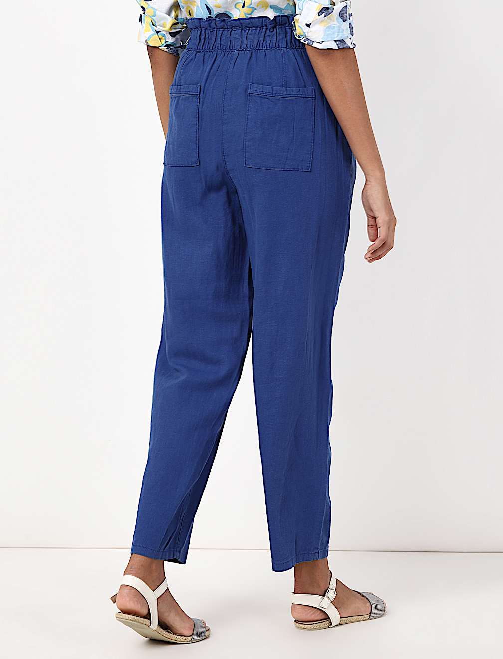 Linen Rich Paperbag Tapered Trousers