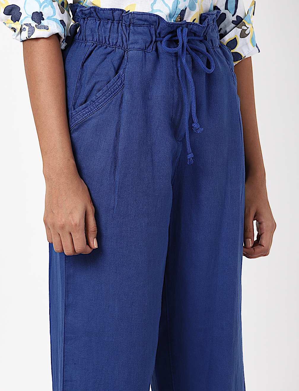 Linen Rich Paperbag Tapered Trousers