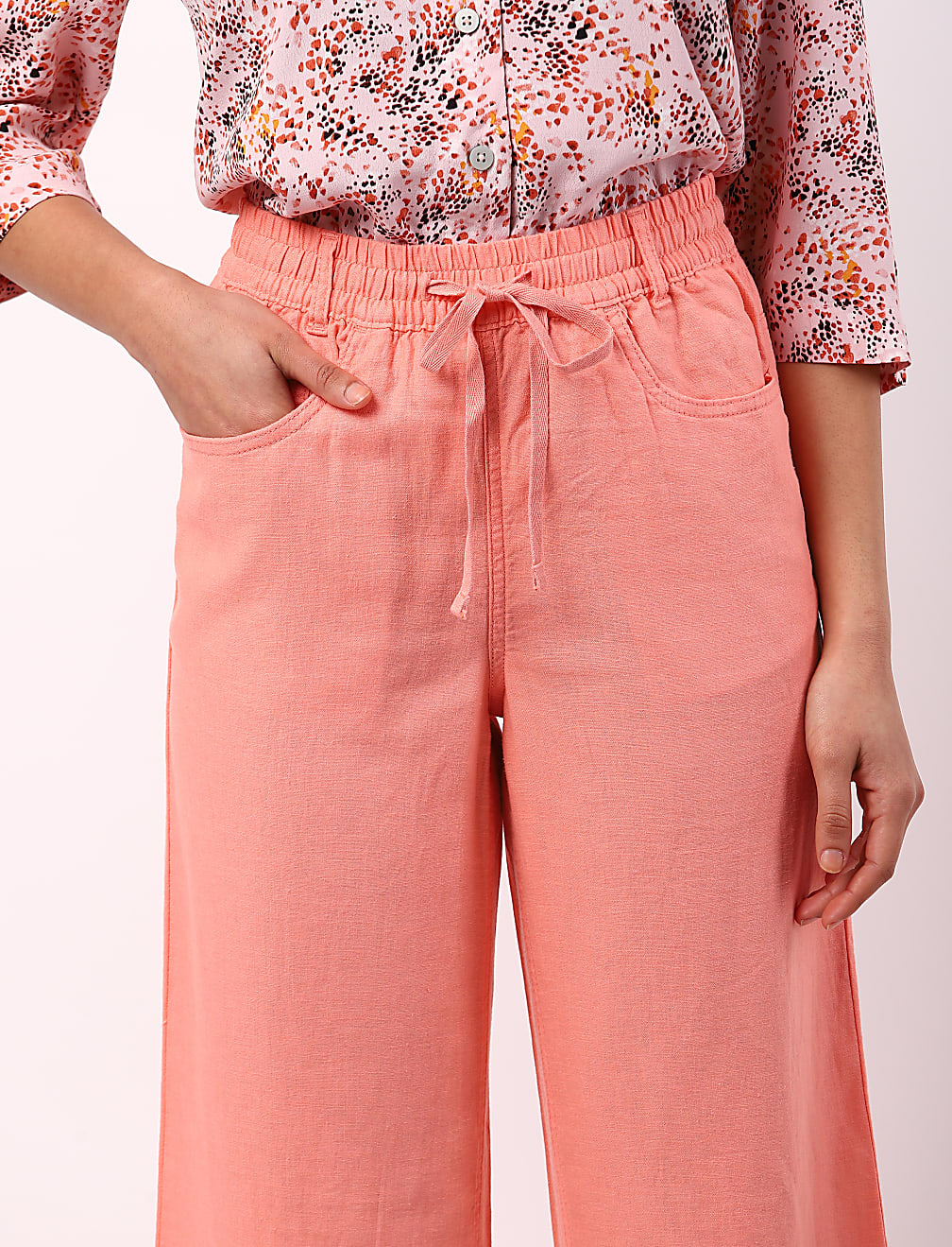 IBF Linen Viscose Wide Leg Trouser