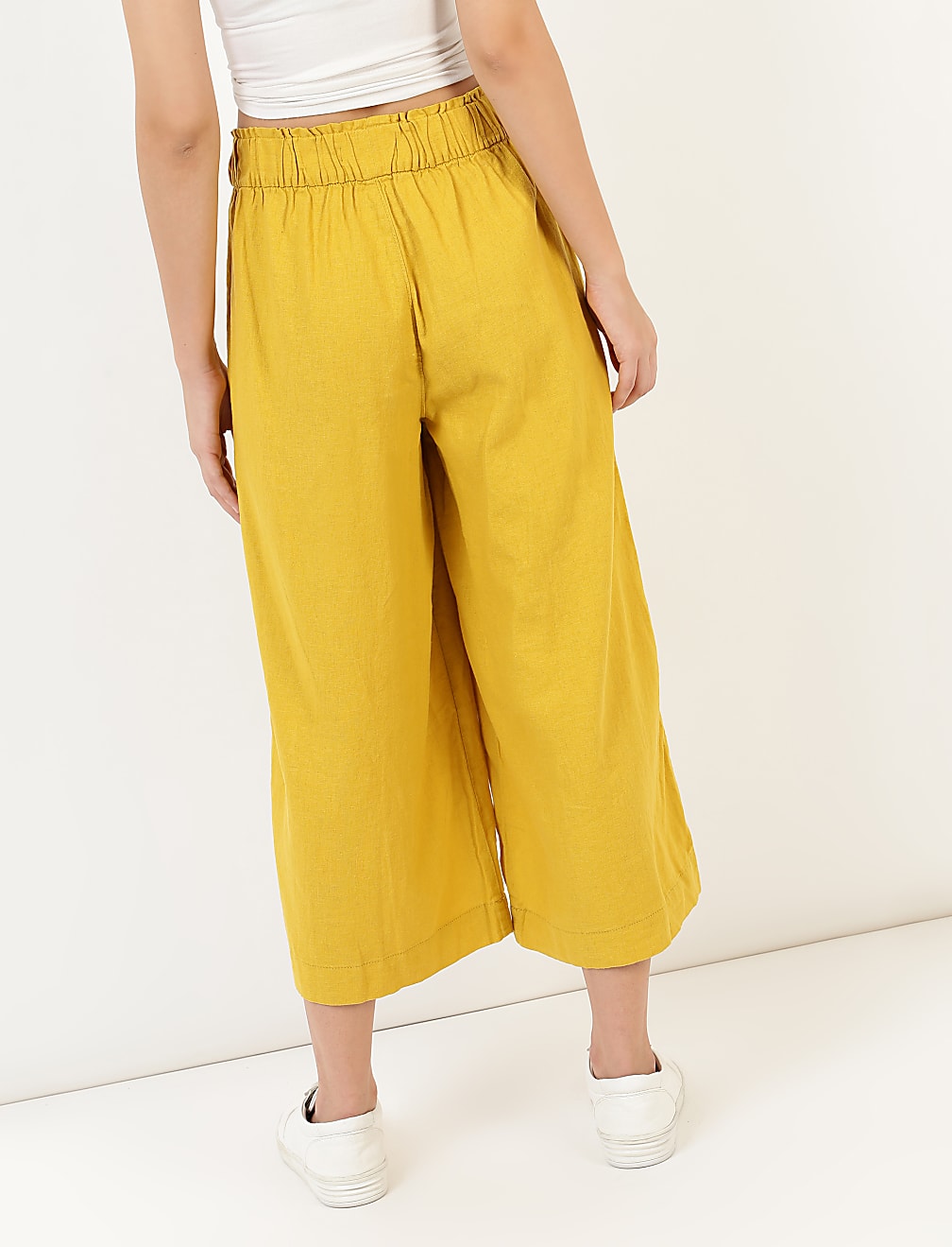 Linen Mix Plain Regular Fit Trouser