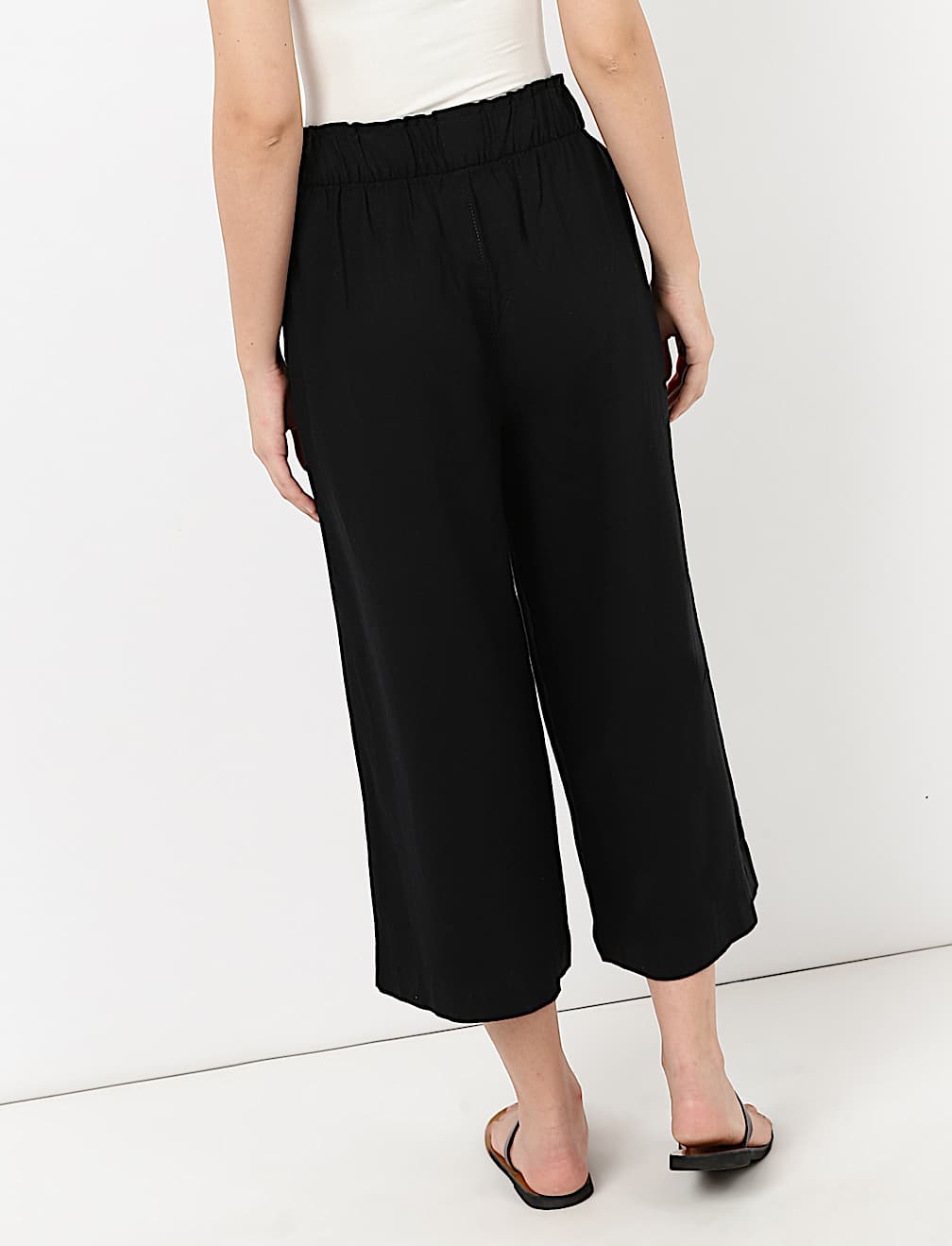 Linen Mix Plain Regular Fit Trouser