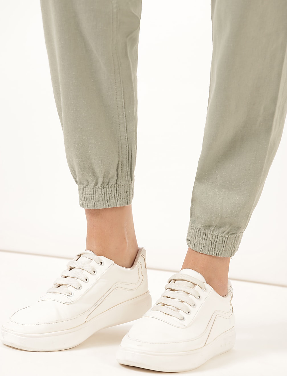 Flax Linen Mix Plain Regular Fit Trouser