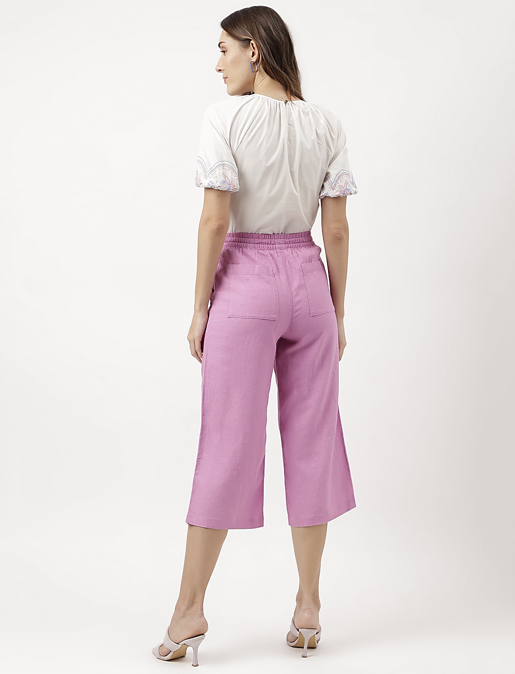Linen Rich Wide Leg Trousers