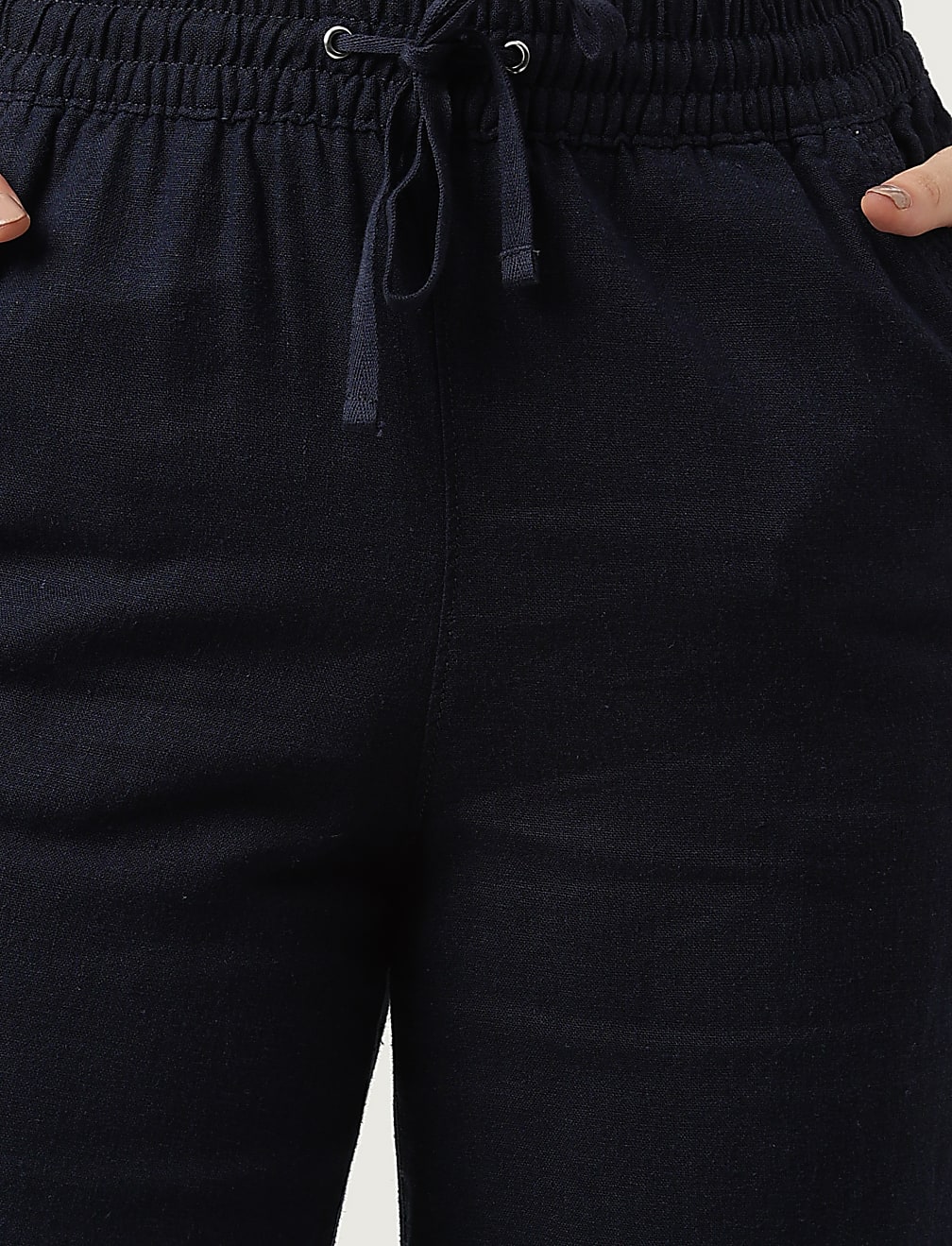 Linen Rich Wide Leg Trousers