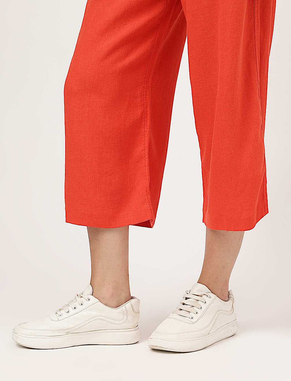 Linen Rich Wide Leg Trousers