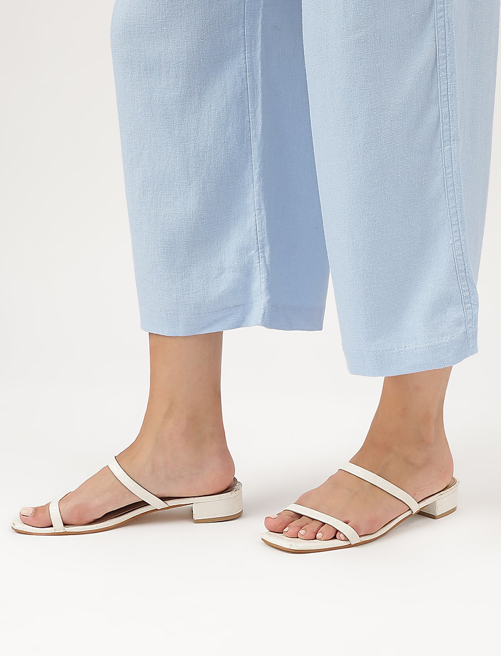 Linen Rich Wide Leg Trousers