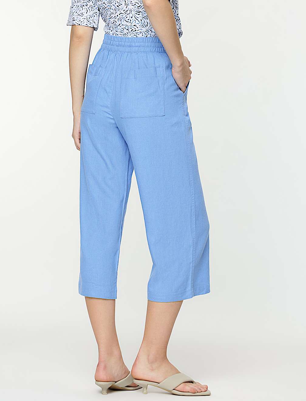 Linen Rich Wide Leg Trousers