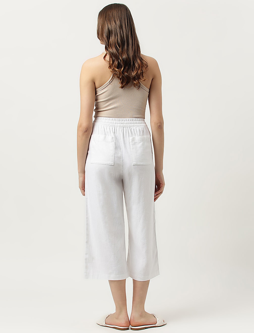 Linen Rich Wide Leg Trousers