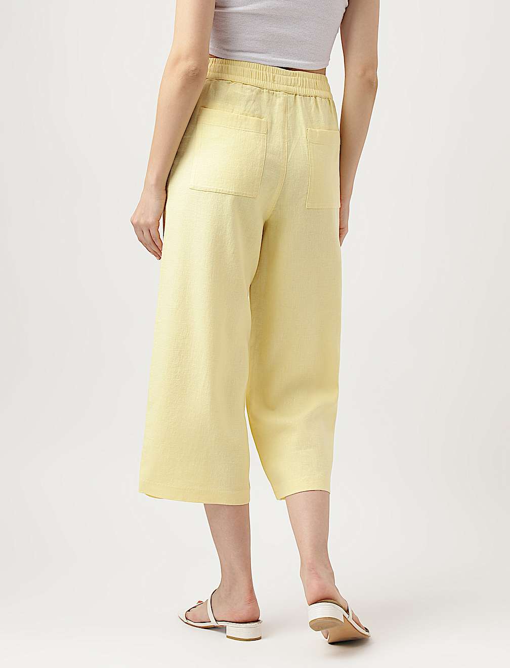 Linen Rich Wide Leg Trousers