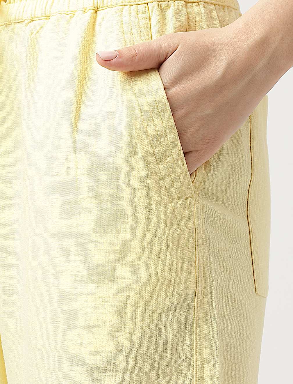 Linen Rich Wide Leg Trousers