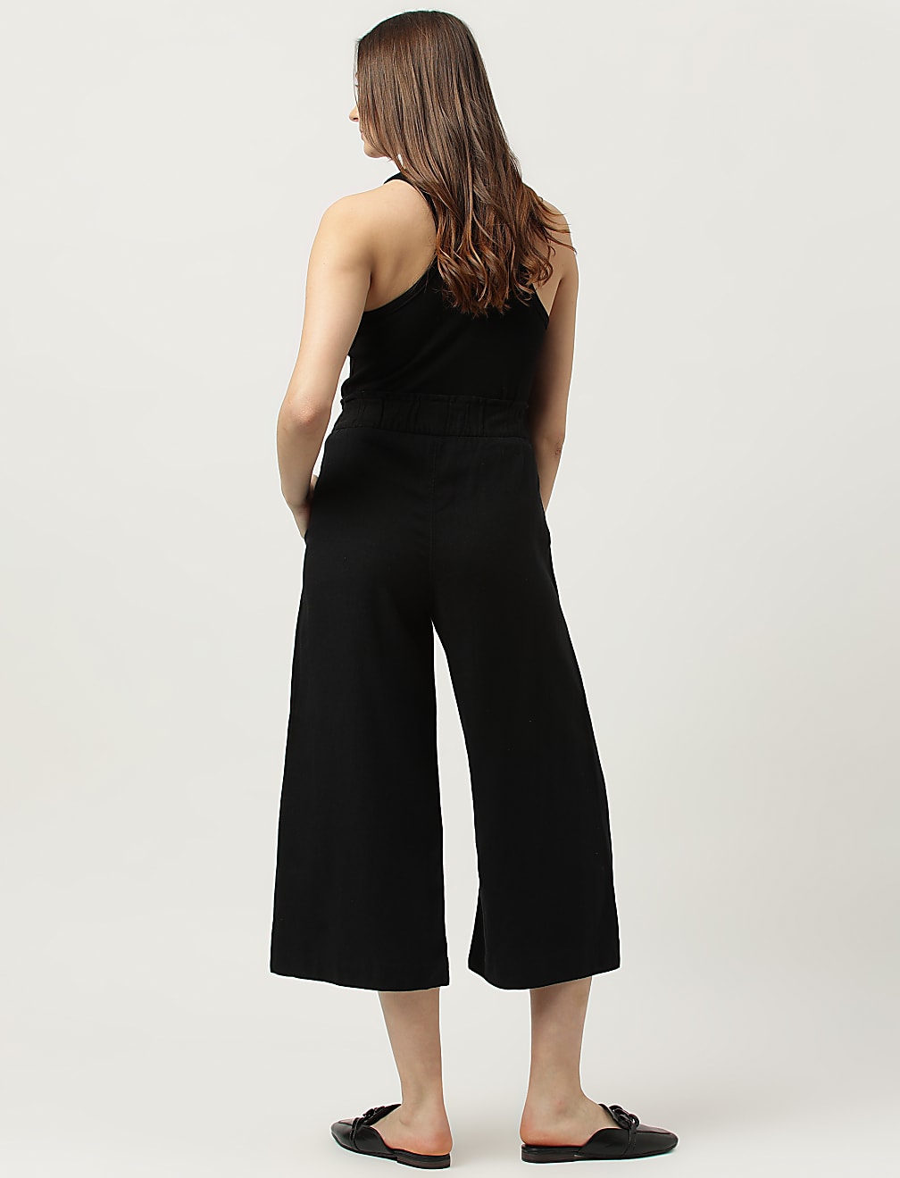 Linen Rich Wide Leg Trousers