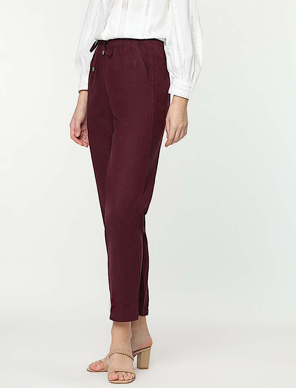 Linen Rich Straight Leg Trousers