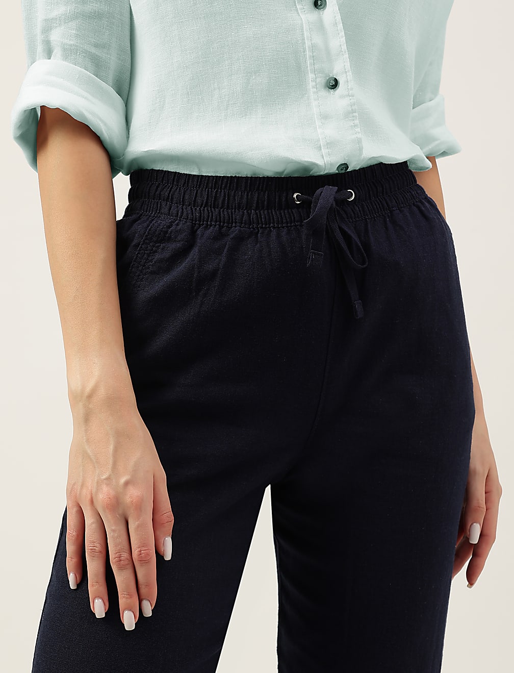 Linen Rich Straight Leg Trousers