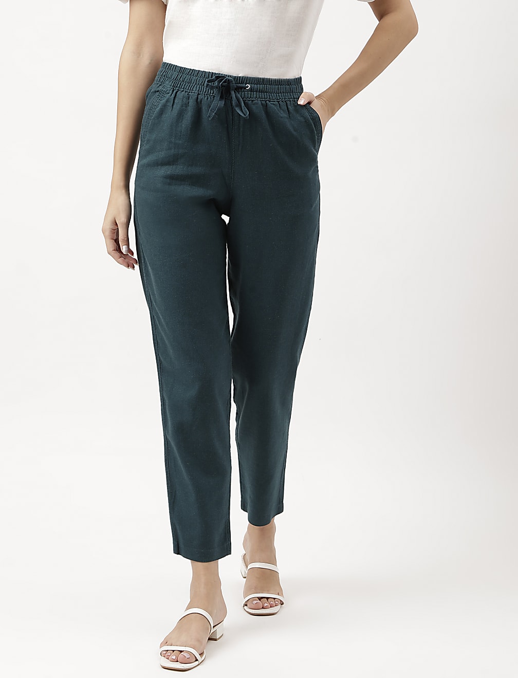 Linen Rich Straight Leg Trousers
