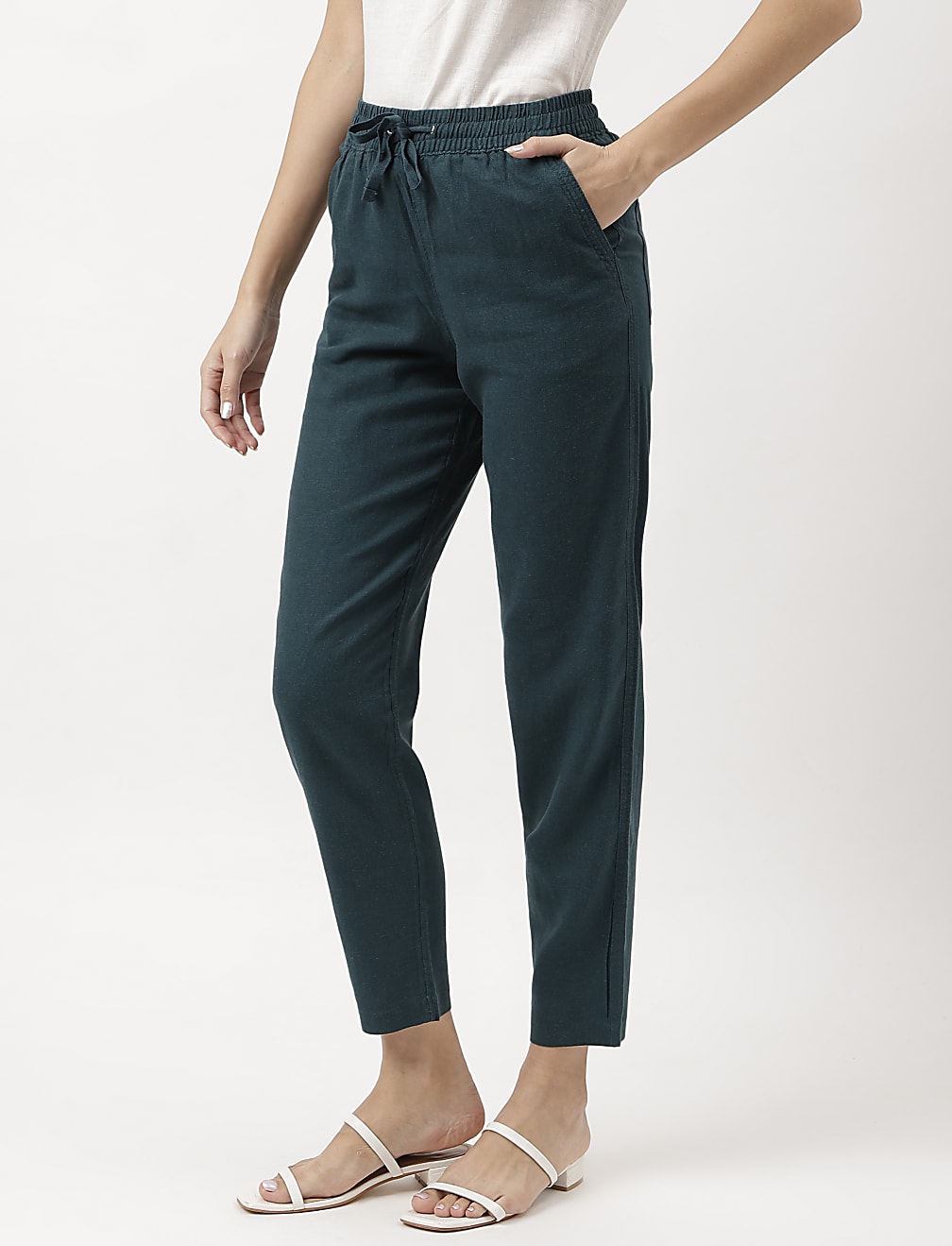 Linen Rich Straight Leg Trousers