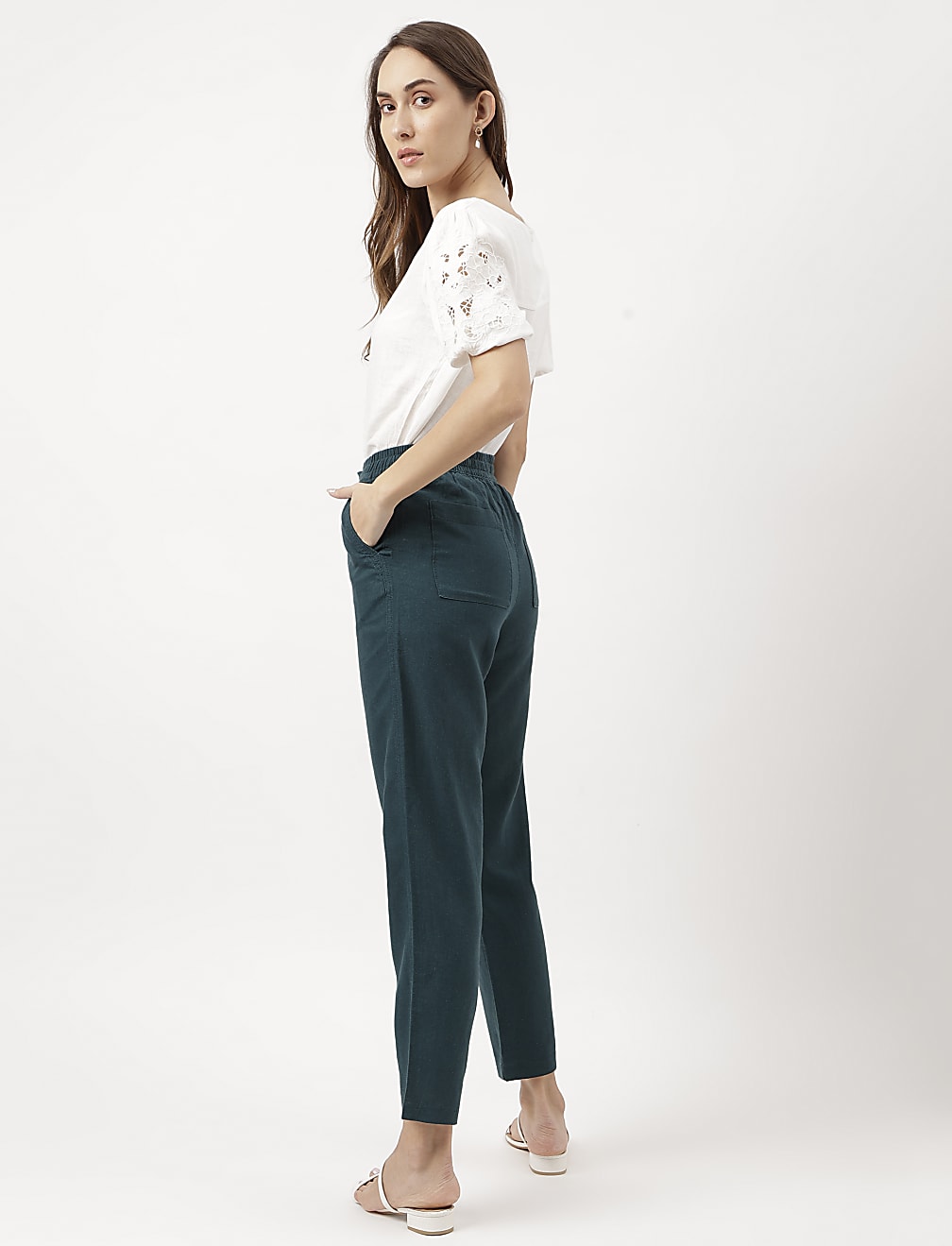 Linen Rich Straight Leg Trousers