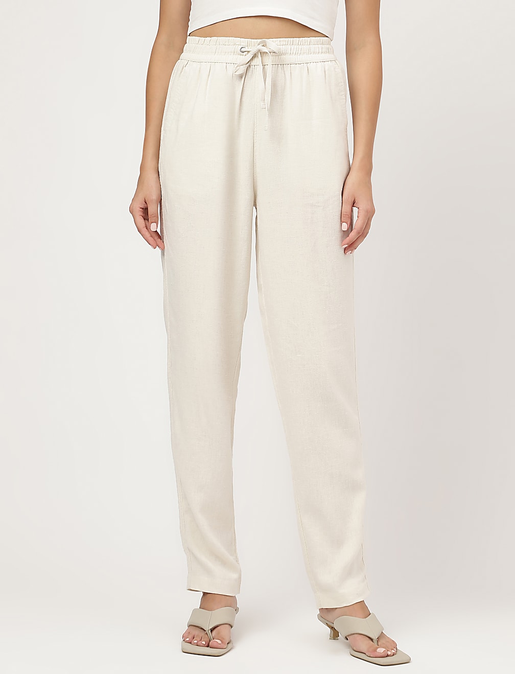 Linen Rich Straight Leg Trousers