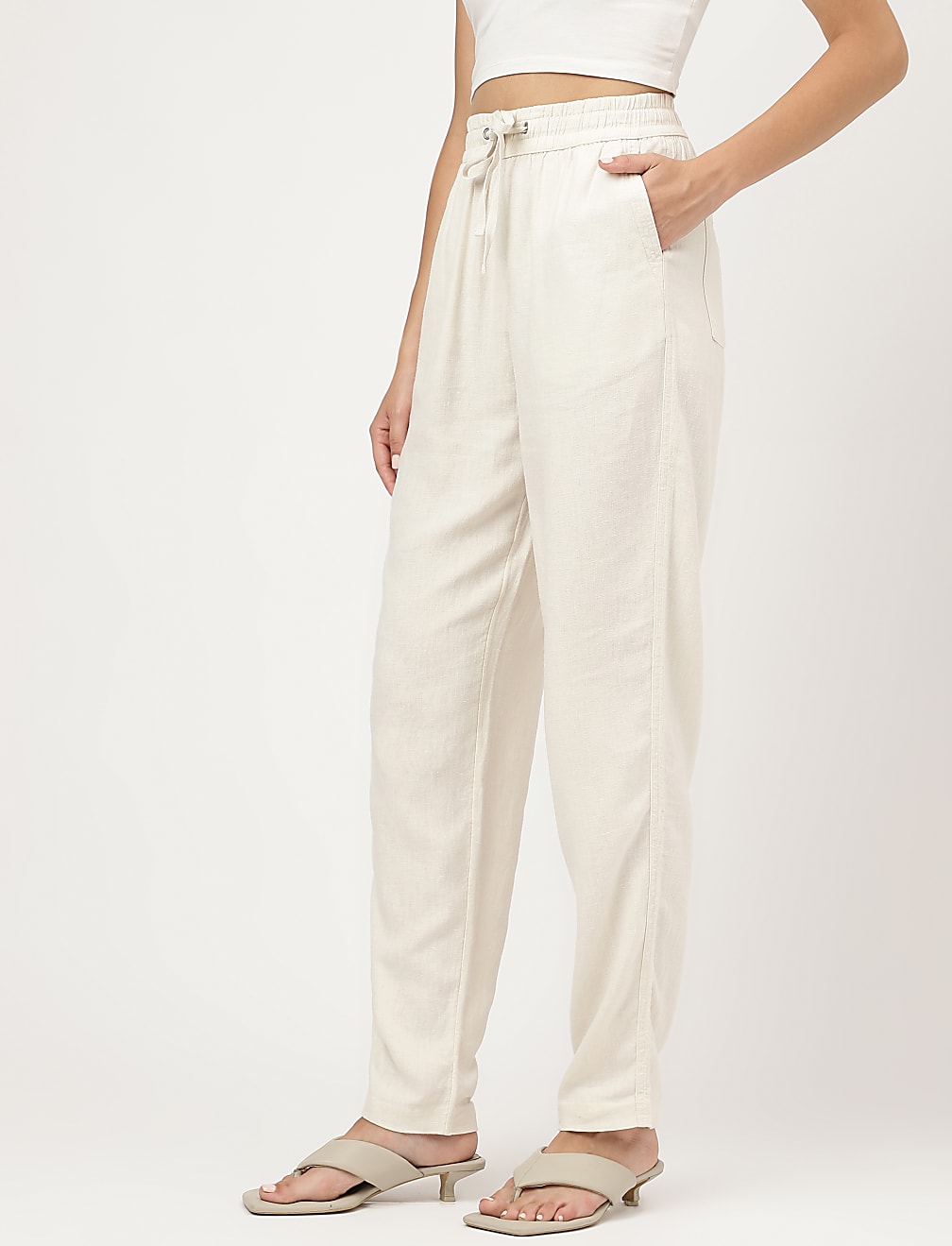 Linen Rich Straight Leg Trousers