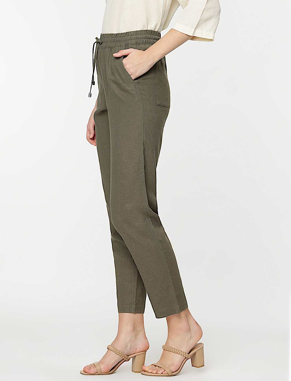 Linen Rich Straight Leg Trousers