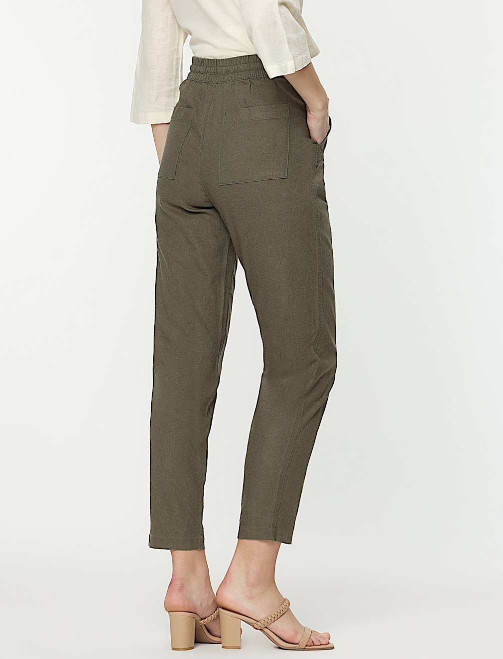 Linen Rich Straight Leg Trousers