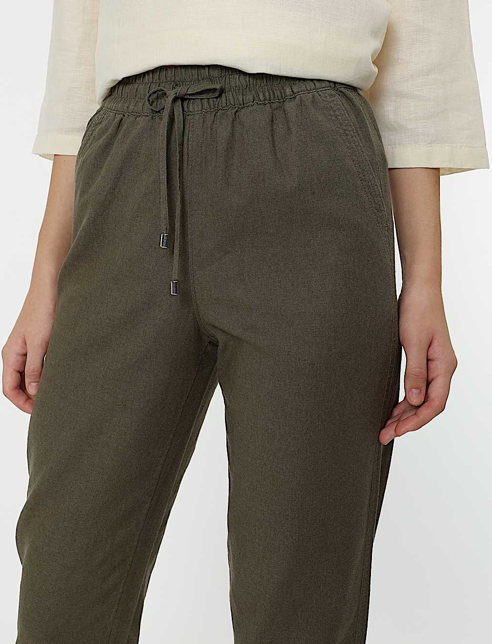 Linen Rich Straight Leg Trousers