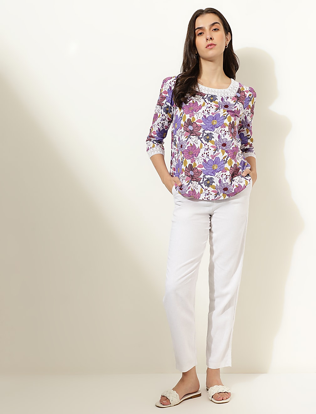 Linen Rich Straight Leg Trousers