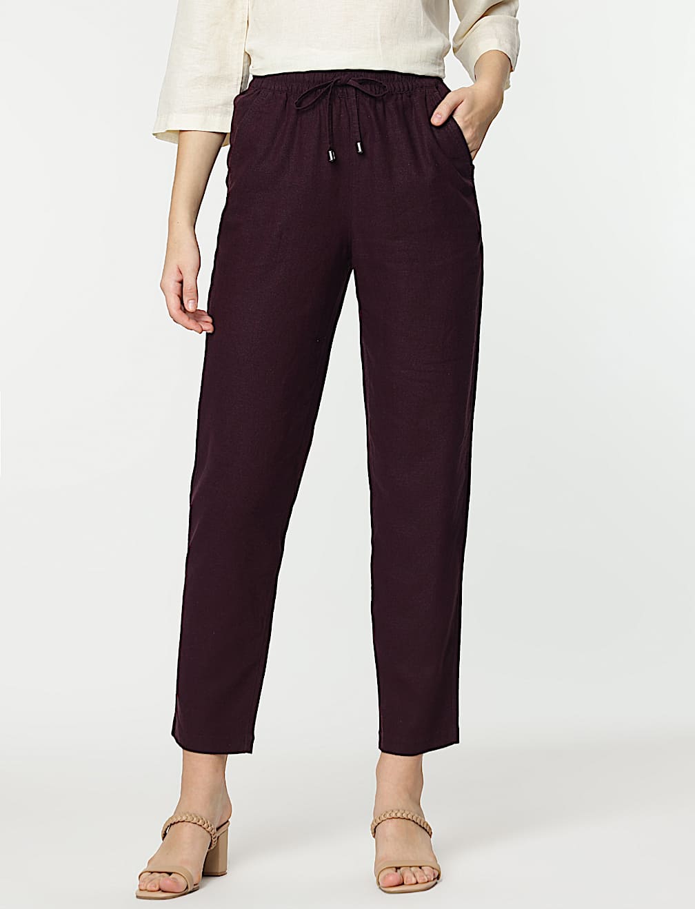 Linen Rich Straight Leg Trousers