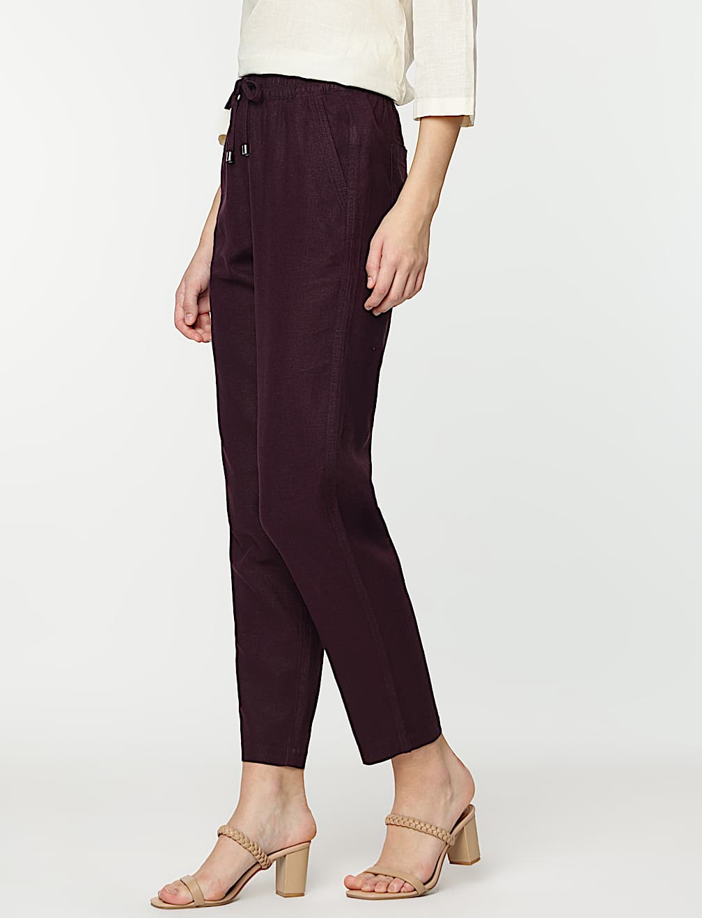 Linen Rich Straight Leg Trousers