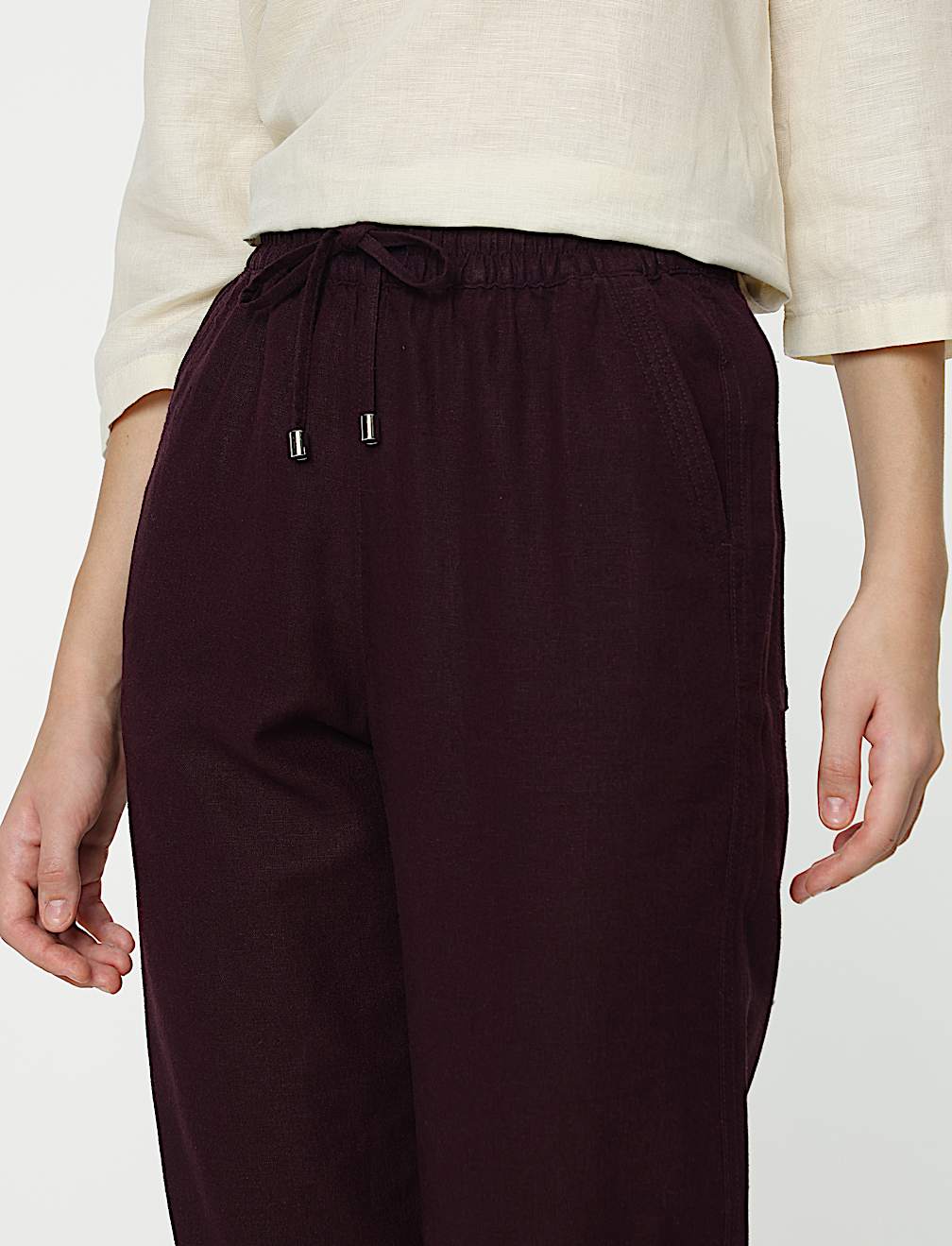 Linen Rich Straight Leg Trousers