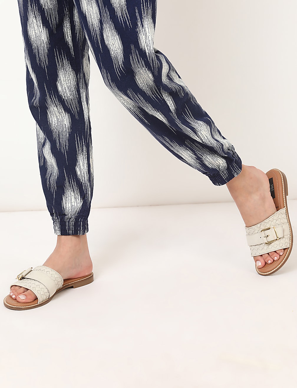 Linen Mix Printed Regular Fit Jogger