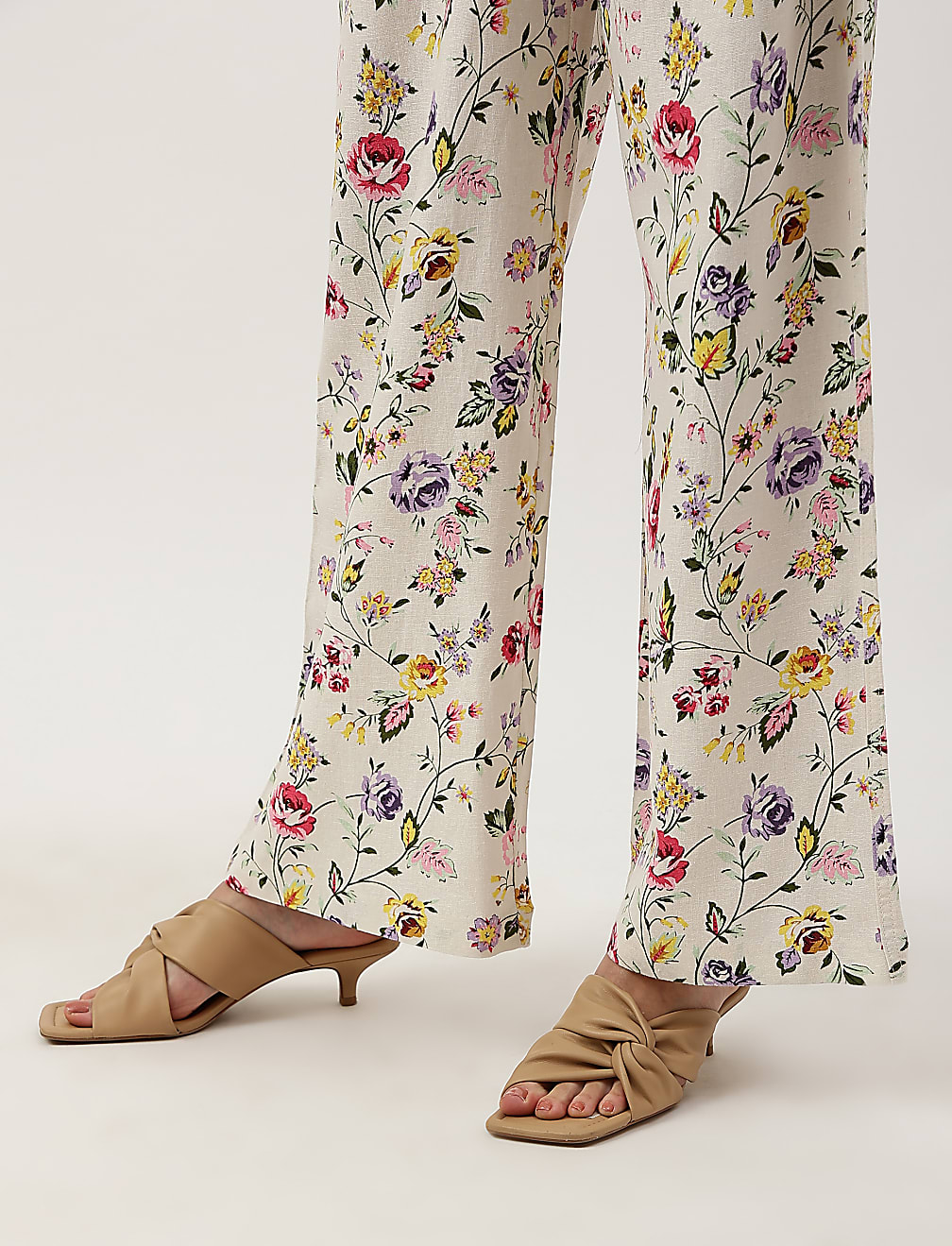 Linen Mix Printed Relaxed Fit Trouser