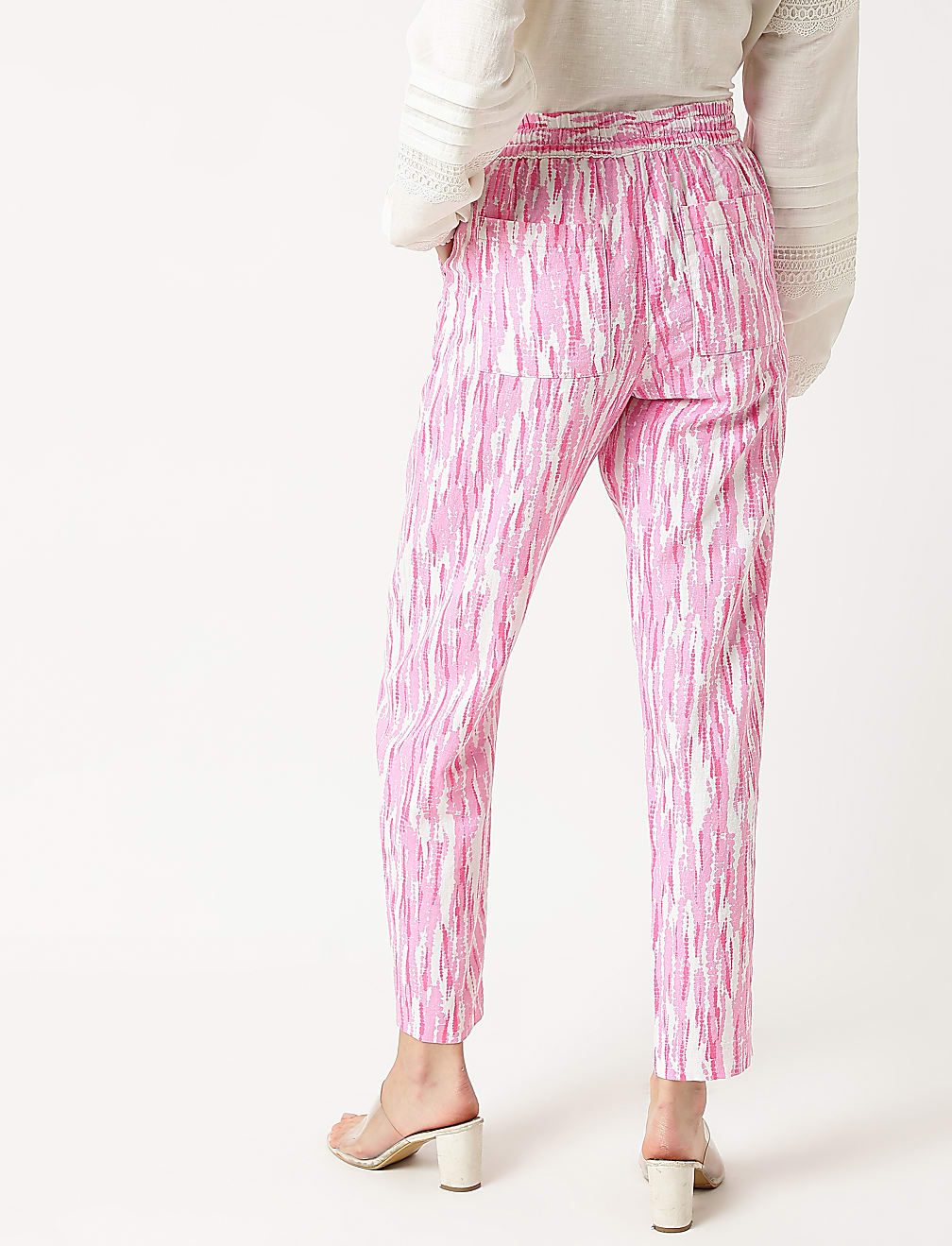 Linen Mix Tie-Dye Tapered Fit Trouser