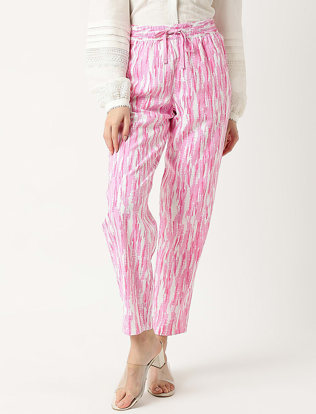 Linen Mix Tie-Dye Tapered Fit Trouser