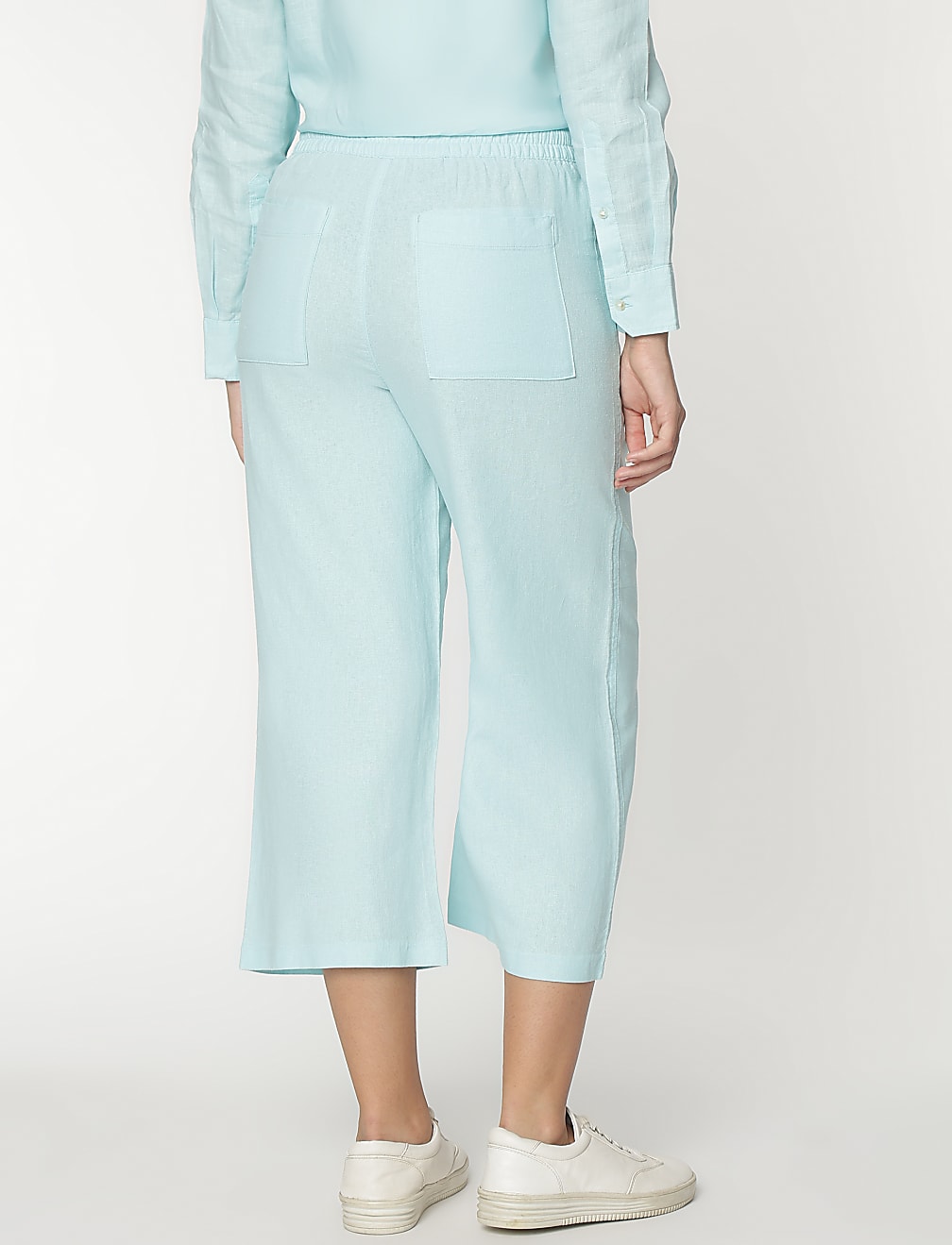 Linen Rich Wide Leg Relaxed Pants