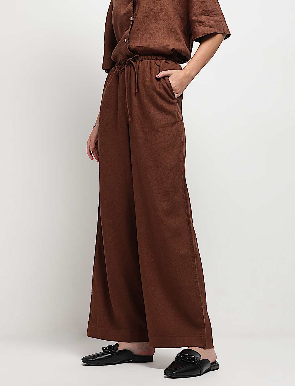 Linen Rich High Rise Trousers