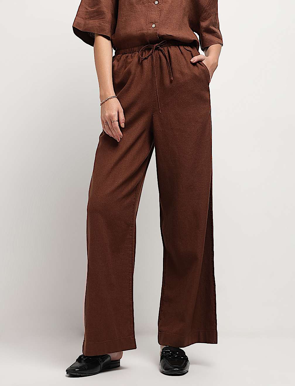 Linen Rich High Rise Trousers