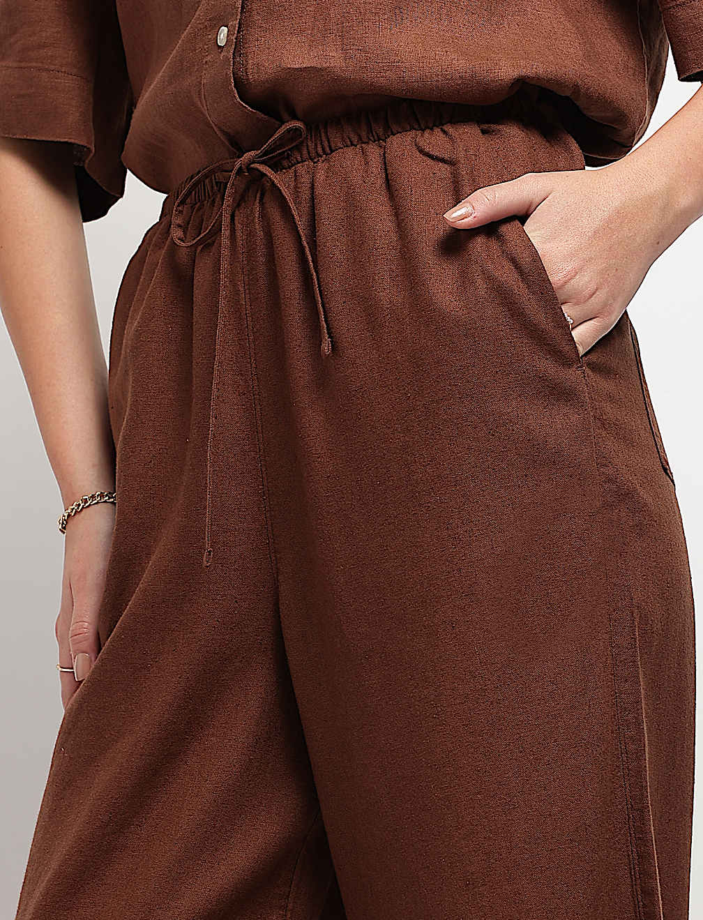 Linen Rich High Rise Trousers