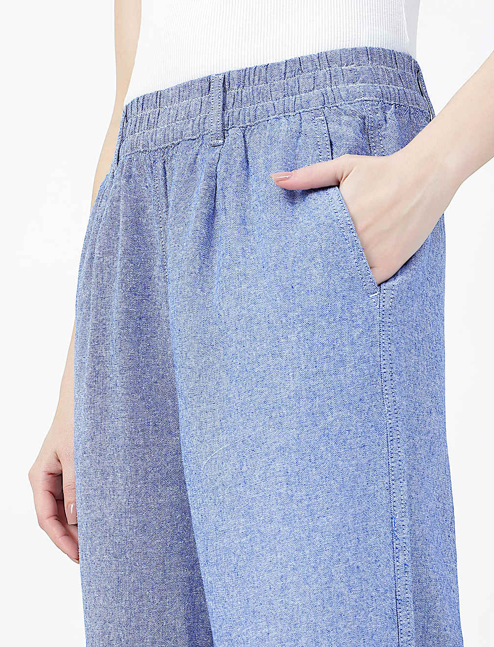 Linen Rich Stripe Relaxed Fit Trousers