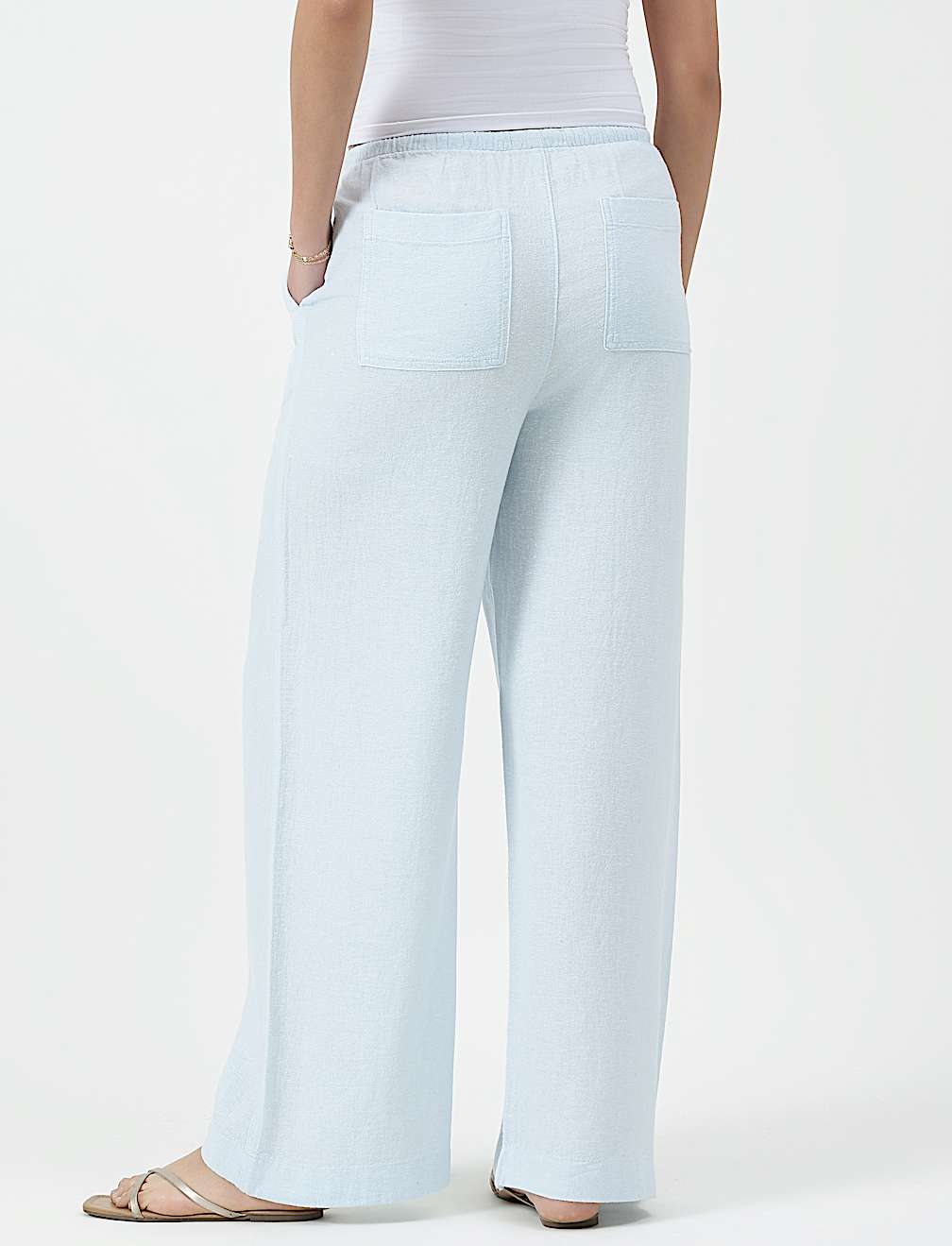 Linen Rich Plain Relaxed Fit Pants