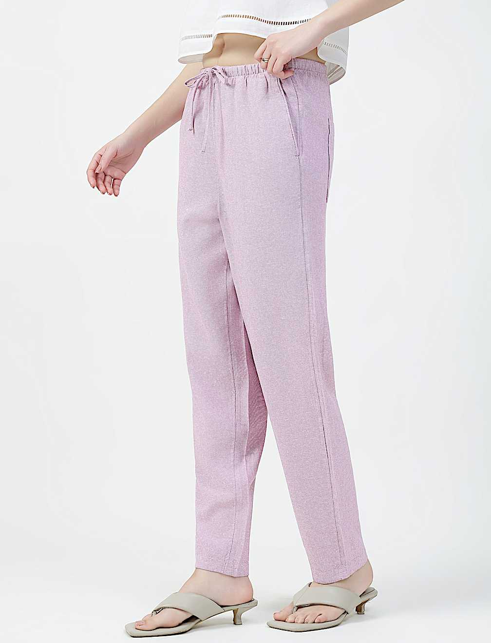 Linen Rich Tapered Trousers