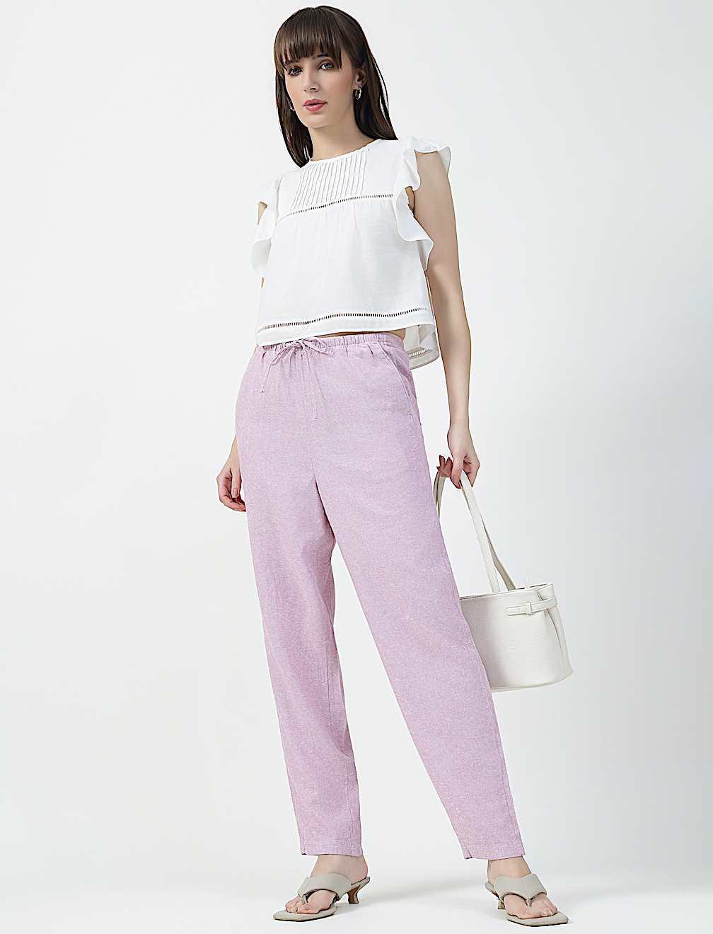 Linen Rich Tapered Trousers