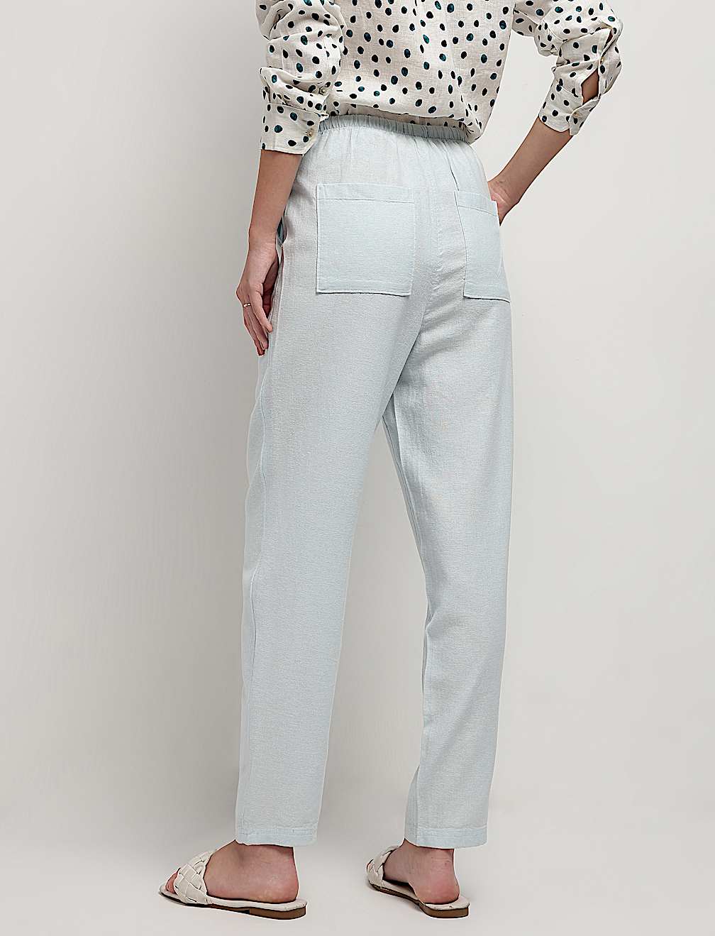 Linen Rich Tapered Trousers
